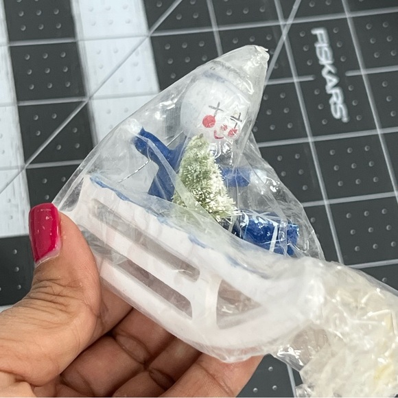 Vintage Christmas ornaments set of 15 blue white made in Taiwan nwt snowmen - Picture 5 of 13